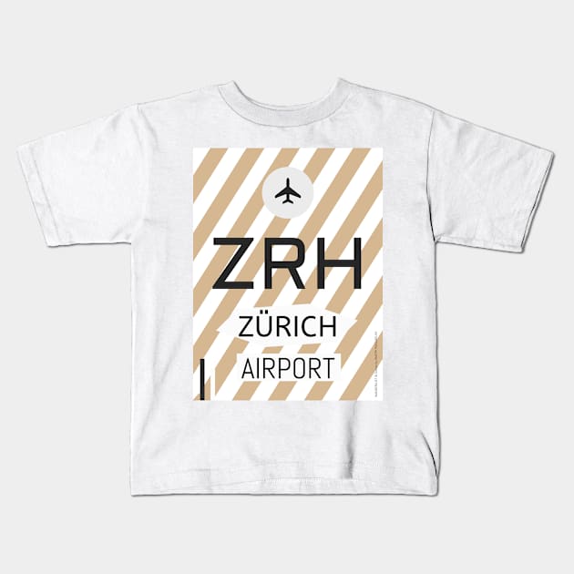 ZRH Zurich Alpine chocolate Kids T-Shirt by Woohoo